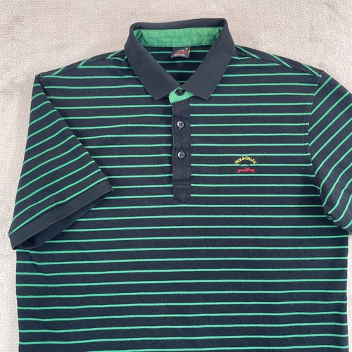 Vintage Paul & Shark Yachting Polo Shirt Men XL Multi Striped Chest Logo Italy