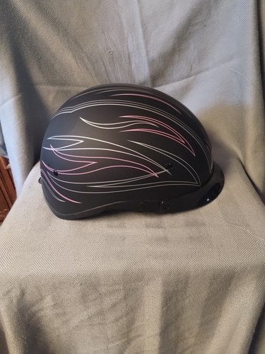 Women's Motorcycle Helmet AFX Flat Black With Pink Pinstripe - Picture 5 of 10