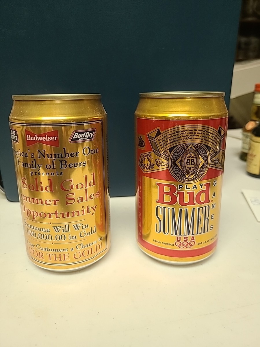2~1992 Budweiser Olympic Summer Games Bud Stay Tab 12 Oz. Beer Can