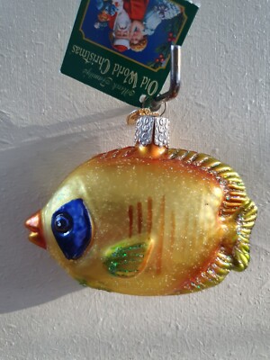 Alte Welt Weihnachten Glas Christbaumkugel - Schmetterling Fisch