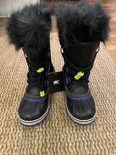 Sorel Girls Joan Of Arc Black/Purple Boots Size 1