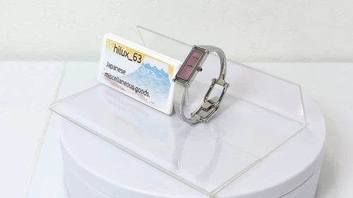 GUCCI 1500L Watch Silver Pink Shell Dial Women’s Bangle Wrist Watch 5.5-16cm - Picture 2 of 24