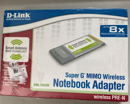 D-Link Super G MIMO Wireless Notebook Adapter PRE-N DWL-G650M BRAND NEW/SEALED - Picture 1 of 2