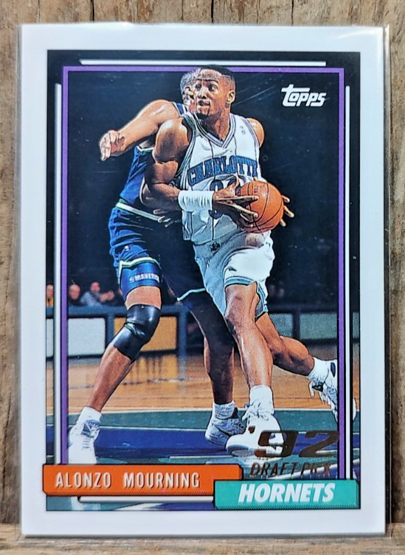 1992-93 Topps - Gold #393 ALONZO MOURNING Rookie RC Charlotte Hornets  NICE !!!