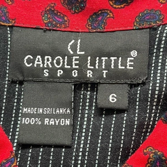 复古 Carole Little 运动拼布彩色纽扣衬衫 6 格子小屋 — 第 2/4 张图片