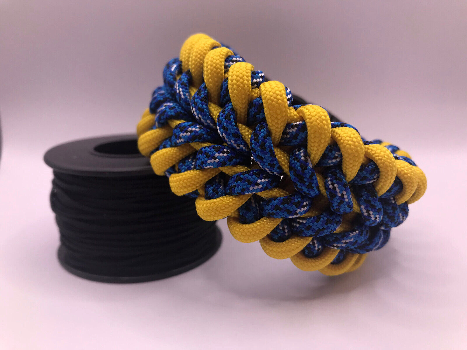 Handmade Blue & Yellow Paracord Bracelet Trendy Unisex Camping Suvival