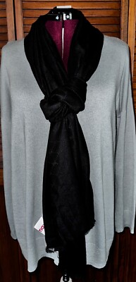 Nine West Shawl Black Wrap Scarf Chic Evening or Everyday Wear NWT OS