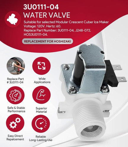 per Hoshizaki 3U0111-04 Valvola Acqua, 120V 60HZ, J248-072, HOS3U0111-04 - Foto 2 di 6