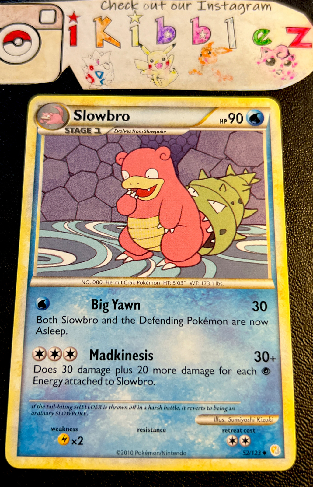Slowbro 52/123 LP Non Holo Trippy Water Cave Dweller Art HGSS Pokémon Card!
