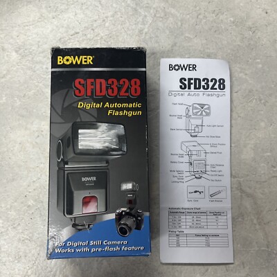 Bower SFD328 Shoe Mount Flash for  Digital Camera With Bracket And Sync Cord