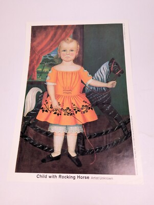 Child With Rocking Horse Artist Unknown Vintage Lithograph My Weekly Reader 7X10