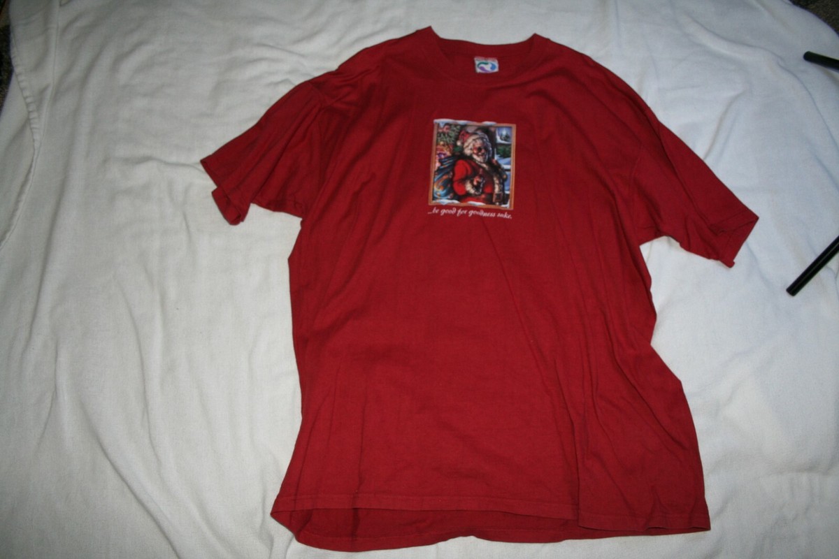 Vintage Grateful Dead Liquid Blue Jerry Garcia Santa Claus T