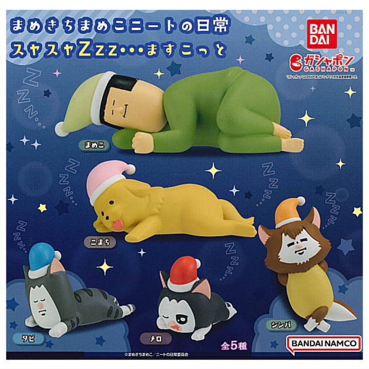 Mamekichi Mameko Neat's daily life Mascot Capsule Toy 5 Types Comp