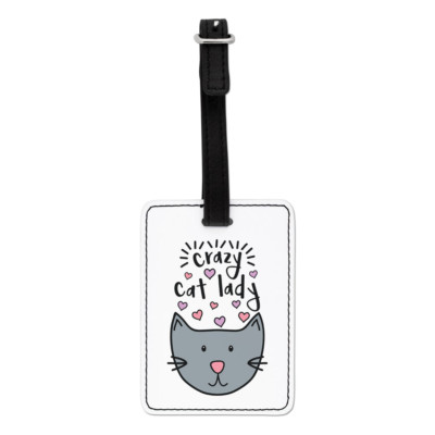 Luna Crazy Cat Lady Visual Luggage Tag Suitcase Bag - Funny Travel Animal Kitten