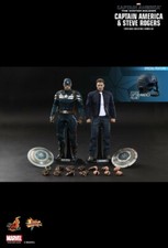 Hot Toys MMS243 1/6 Captain America & Steve Rogers Collectible Figure NIB NSIB 