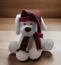 Gund Flurry 45425 Plush Stuffed White Puppy Dog Animal 12×12” Christmas Hat EC