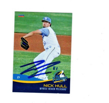 Nick Hull 2023 Myrtle Beach Pelicans signed autograph baseball card Edmonds WA e