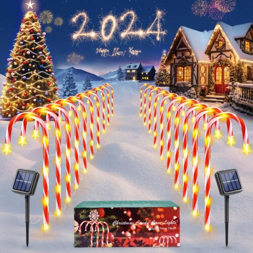 Christmas Decorations Outside 20Pcs Solar Christmas Lights for Christmas Dec...