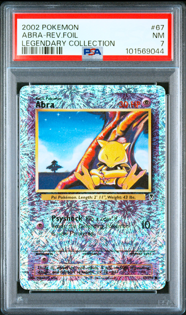 PSA 7 Abra Reverse Holo Foil 67/110 Legendary 2002 English Pokemon Card
