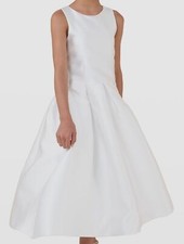  262 Zoe Ltd Girl's White USA Sleeveless Jackie-Bow Fit  Flare Dress Size 12