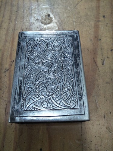 Porte-boîtes D'allumettes De Comptoir Ancien - Laiton Sculpté Oriental - Cendrier