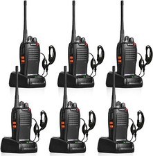  Set of 6 Rechargeable Walkie Talkies Two Way Radios Long Range with Earpieces