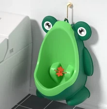 Cute Frog Potty Training Urinal for Boys with Funny Aiming Target Blackish Green