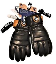 NEW Hestra Women Alpine Pro Fall Line Leather Snow Sled Ski Glove Black 7 Medium