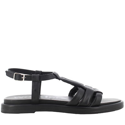 Wonders P24g Flache Damensandale A-3302 SCHAF SCHWARZ