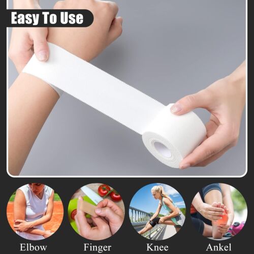 12 Rolls 120 Yard Athletic Sports Tape Pre Wrap Very Strong Easy Tear No Stic... - Picture 6 of 8
