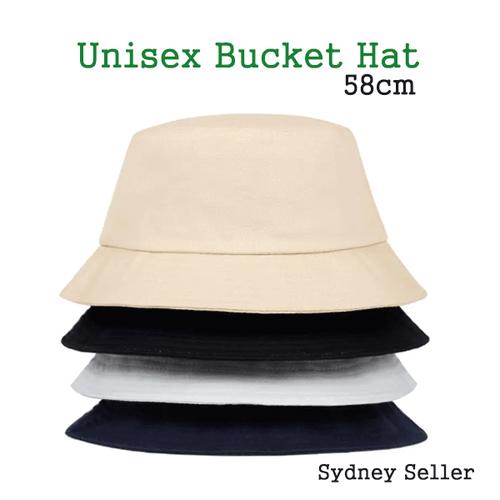 Bucket Hat Bush walking Fishing Outdoor Summer Cotton Plain Hat- Uni Sex 58cm - Picture 1 of 11