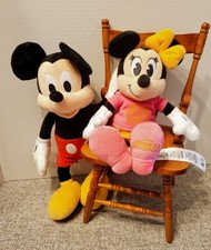 Mickey 14 inch and Minnie Mouse 10 Inch Plush Disney World Collectible Dolls