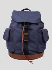 Kiton Blue Cotton Backpack KBAZ3 Man