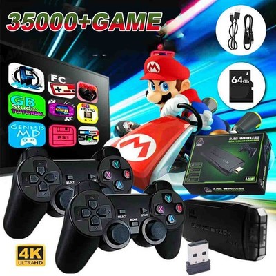 35000+ Retro Videospielkonsole mit 2xWireless Controller & 4K HD TV Spiel Stick