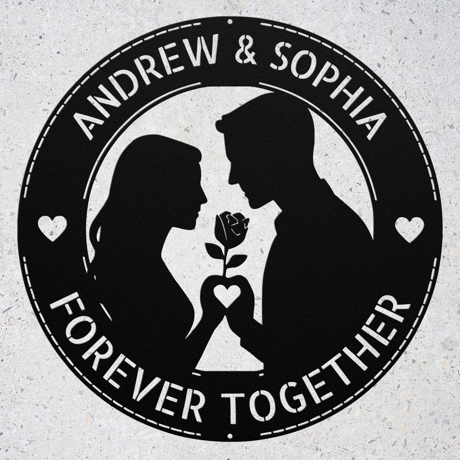 Personalized Romantic Couple Metal Sign Custom Names Love Wall Decor Gift