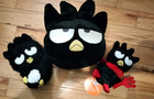Lot of 3-Vintage Badtz Maru Plush Head w/Pocket-Adorable Plushy-DelightfullDevil — photo 2
