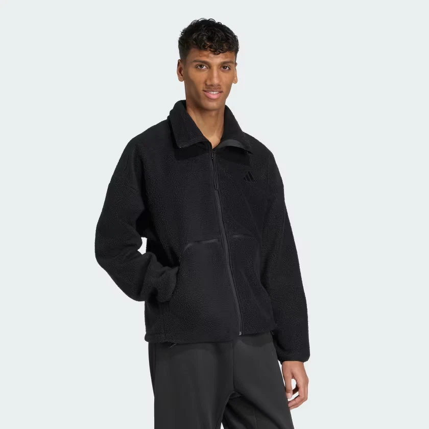 adidas men City Tech High Pile Fleece Full-Zip Jacket - Image 3 of 4