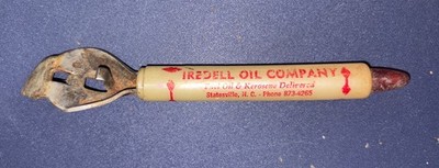 Vintage Iredell Oil Company GAS & OILS ADVERTISING BOTTLE/CAN OPENER Statesville