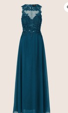 APART Kleid, Hochzeit, Party, Spitze, petrol, Chiffon, Größe 46.Neu.