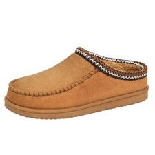 Mens Slippers Memory Foam Moccasin Slippers for Men Indoor 10.5 Chestnut