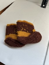 Vintage handmade crochet baby shoes Cowboy boots for your little one