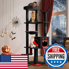 Yitahome Gothic Cat Tree Coffin Bed 60 Tall Cat Tower For Indoor Cats Top Perch