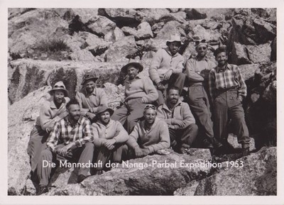 Mannschaft der Nanga Parbat-Expedition 1953 mit Hermann Buhl
