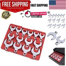 14-Piece  1/2" Drive Crowfoot Wrench Set - Durable SAE Sizes Included
