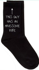 Limited Edition Men's Socks "This Guy Has An Awesome Wife" Black Calf