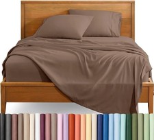 Cal King Sheet Set - 1800 Ultra-Soft Microfiber, Taupe 4-Piece Luxury Bedding
