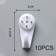 40mm Heavy Duty Hard Wall Hanging Hooks Strong White Nail Fixing Picture Hook