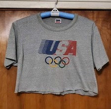 Vintage 1984 Levis Olympic Games LA Crop Olympics Sports T-Shirt Sz: L. USA Made