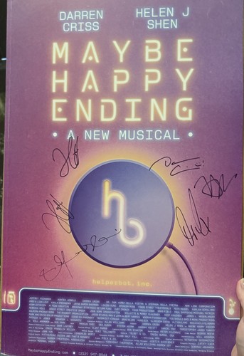 Maybe Happy Ending Full Cast Darren Criss Cast Signed Broadway Musical Poster
