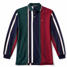 Vintage Rugby Polo Mens XLT Knights of Round Table Colorblock Stripe Long Sleeve